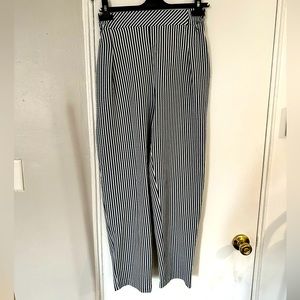 Bodyform Blue and White Striped Pants with Back Pocket and concealed side pocket